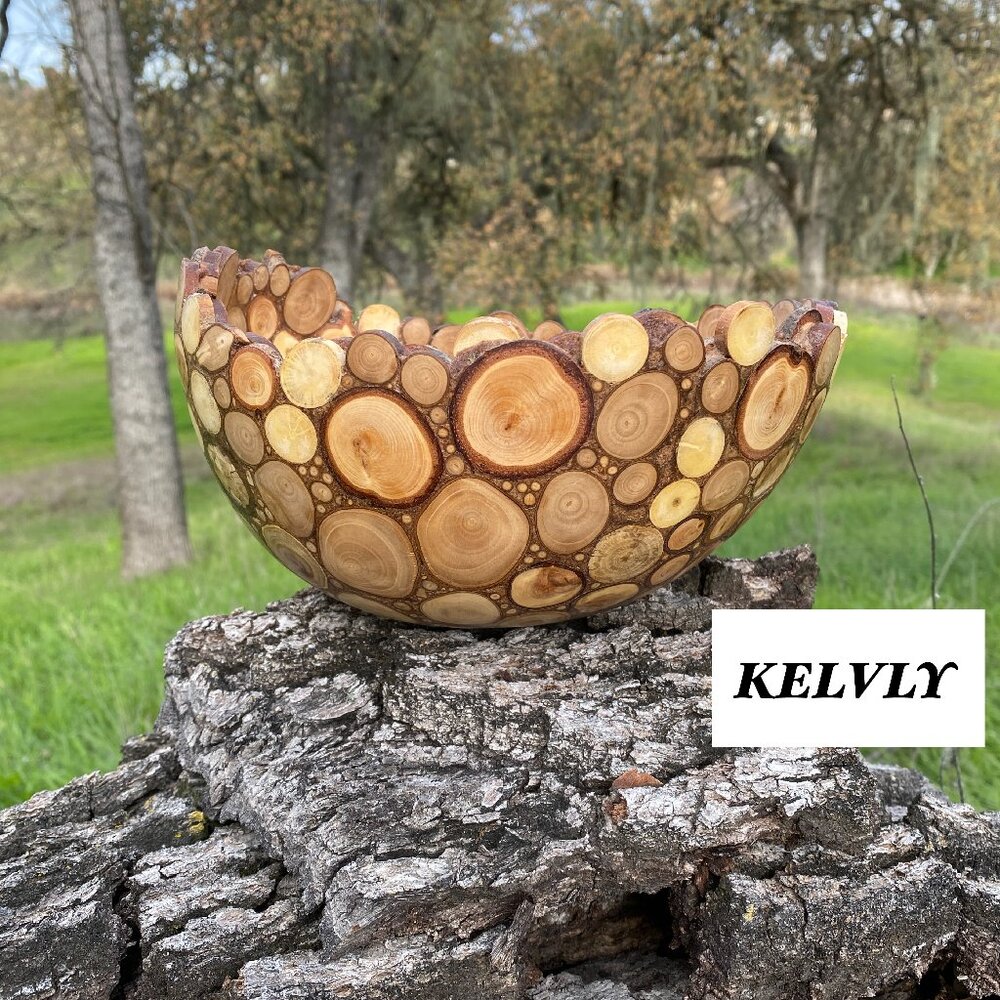 Handmade Decorative Log Slice Bowl